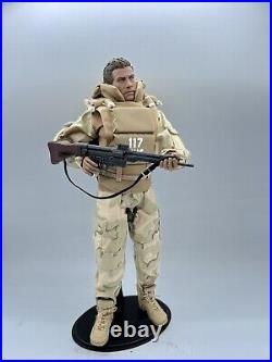 16 Scale Action Figure Soldier Desert Storm With Body Armor And Rifle