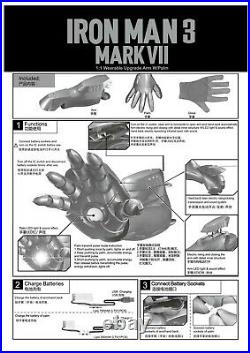 1/1 Scale KB20056 Iron Man Diecast Mark 7 MK VII Wearable Left Arm & Palm