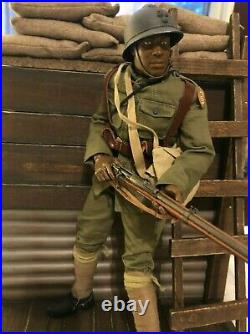 1/6 Scale 12 WW1 Harlem Hellfighter African American Infantry Custom WWI Figure