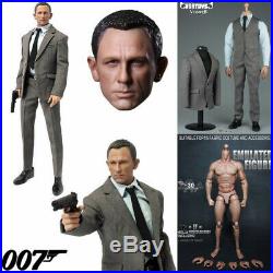 1/6 Scale James Bond 007 Agent Head Sculpt+Clothes Set+Body Figure F12 Hot Toys
