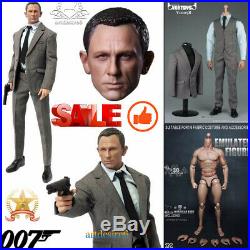 1/6 Scale James Bond 007 Agent Head Sculpt+Clothes Set+Figure Body 12 Hot Toys