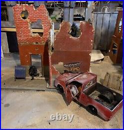 6 inch Action Figure Ruin Diorama, 112 Scale Brick Building and Wrecked Truck