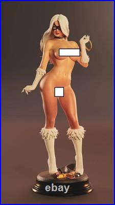 Black Cat Figure Resin Hand-Painted Statue 25cm Collectible