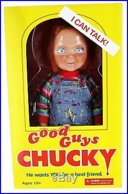 Child's Play Chucky Happy Face 15 Mezco Talking Mega Scale Doll with Sound Prop