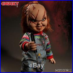 Child's Play Chucky Scarred 15 Mezco Talking Mega Scale Doll with Sound Prop