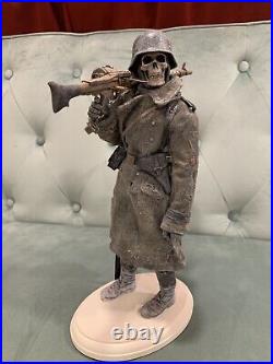 Custom Built Action Figure WW2 Skull 1/6 Statue Weathered Overcoat