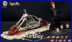 Ghost Rider Johnny Blaze with Cycle 1/9 Scale Figure with LED Lights Marvel 14