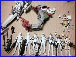 Hasbro Star Wars 3.75 Scale Clone Wars CW Lot AT-TE (complete) 35 Figs Troopers