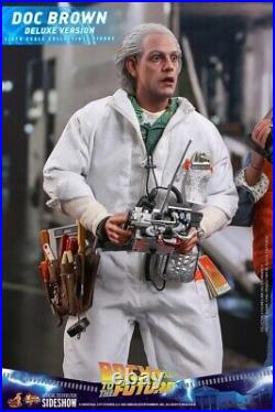 Hot Toys MMS610 BTTF Doc Brown Deluxe Version 1/6 Scale Figure In Stock DBL BOXD