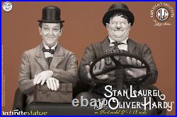 INFINITE STATUE Laurel & Hardy on Ford Model T 112 Scale Figure Set NEW SEALED