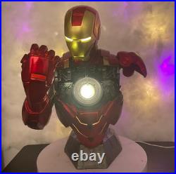 IronMan MK6 12 LED Bust Statue Model Collectible Figurine Decor Ornament