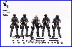 JOYTOY 1/18 Scale City Riot Police Action Soldier Toy 5 Figures Set JTUS006 Gift