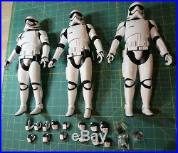 Lot of 3 Hot Toys 1/6 Scale First Order Stormtroopers 2 Regular 1 Short Loose