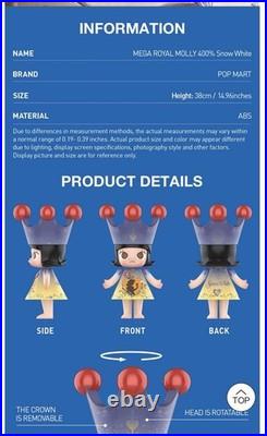 MEGA ROYAL MOLLY 400% Snow White Figure Pop Mart USA? Seller MEGA ROYAL MOLLY 400% Snow White Figure Pop Mart USA? Seller