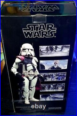 SIDESHOW HOT TOYS Star Wars 1/6 Scale CLONE trooper Commander Bacara New RARE